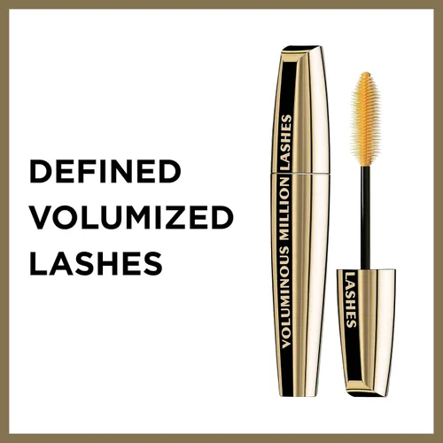 Vista 3 de L'Oreal Paris Voluminous Million Lashes máscara, 0.3 onza, Blackest Black negro más negro lavable