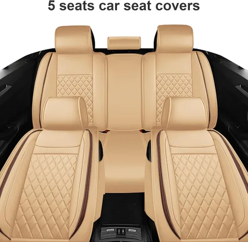 Vista 2 de Fundas de asiento de automóvil de ajuste universal para vehículos de 5 asientos, cobertura completa, protector de asiento para Camry Corolla RAV4