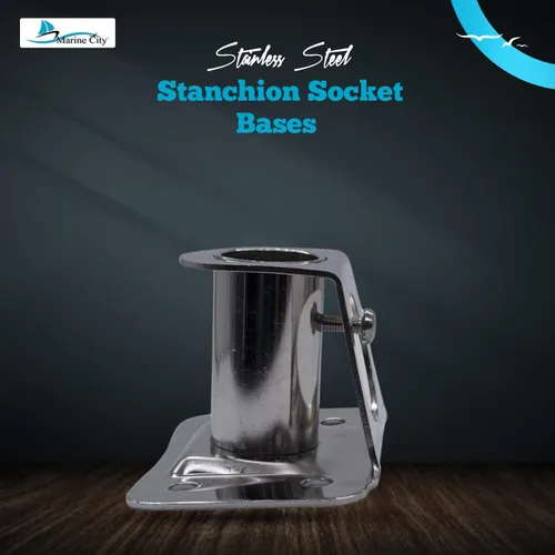 Vista 2 de MARINE CITY Stainless Steel Stanchion Socket with Triangular Base and Buttress for Pipe for Marine Boat Yacht Fishing