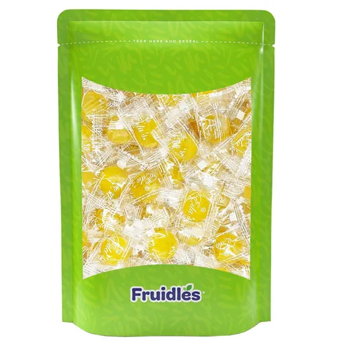 Vista 3 de Chupetas de caramelo duro prémium sin azúcar, mini caramelos de botón de frutas, certificado Kosher Parve, utiliza sorbitol, bajo contenido