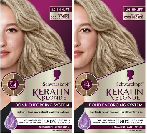 Vista 56 de Schwarzkopf Keratin - Tinte para el cabello rubio, 7.0 rubio ceniza oscuro, coloración permanente de calidad profesional, sistema de refuerzo