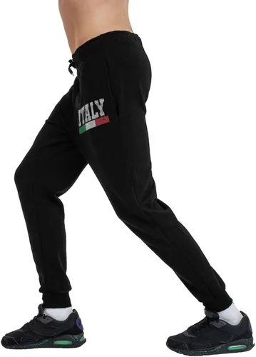 Vista 6 de TEEMAD Pantalones deportivos con la bandera italiana de Italia, pantalones deportivos de moda con bolsillos para hombre