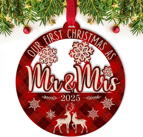 Vista 23 de Ornamento de Vidrio para el 50º Aniversario de Bodas – Elegante Decoración de Árbol de Navidad de Vidrio Transparente y Regalo Conmemorativo