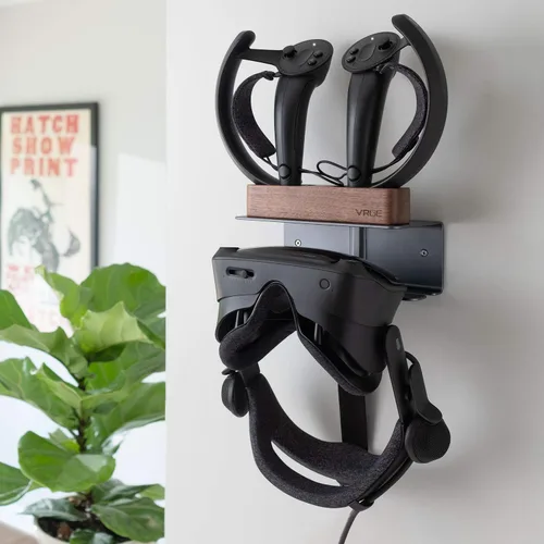 Vista 2 de VRGE - Valve Index VR Wall Mount Charging Stand Station Holds Both Valve Index VR Headset and charges USB VR Controllers