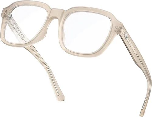 Vista 11 de VISOONE Oversized Cute Chunky Square Computer Glasses for Women Men BENNETT Blocking 99% Harmful Blue Light Anti Glare TR90 Lightweight Clear