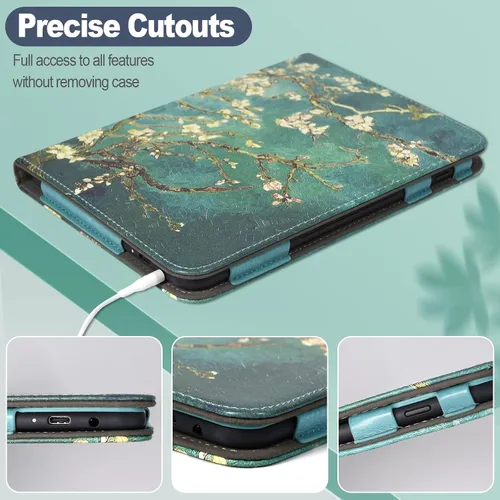 Vista 7 de Caweet Funda para Nook GlowLight 4 Plus de 7.8 pulgadas versión 2023, funda protectora plegable de piel sintética premium con ranura para tarjetas