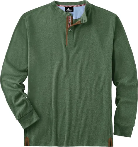 Vista 3 de TEREDIER Camisas Henley de manga larga para hombre, camisetas casuales con botones a la moda de otoño
