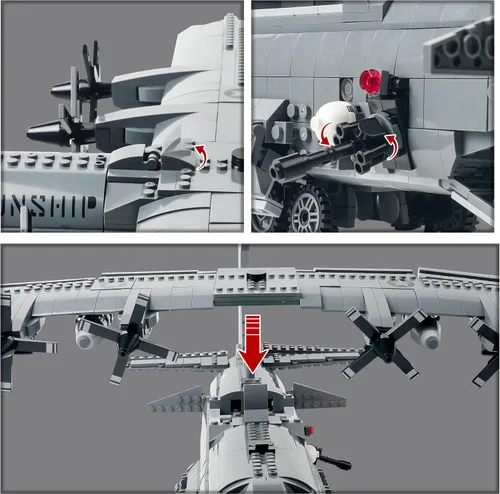 Vista 7 de General Jim's Conjunto de Bloques de Construcción AC-130 Hercules Gunship – 1,713 Piezas – Conjunto Detallado de Ladrillos Modelo de Aeronave