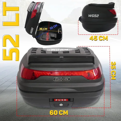 Vista 4 de BREMER SITZBEZÜGE Maletín para Moto Top Case 52 lt Práctica Versátil y Robusta