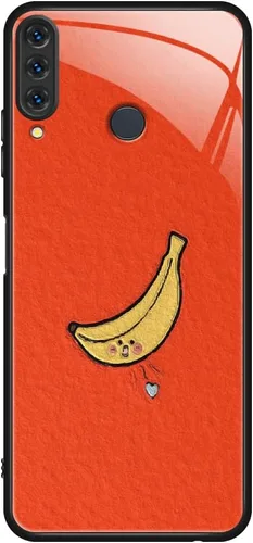 Vista 8 de Funda delgada compatible con Huawei P30 Lite, vidrio templado y TPU suave, funda protectora a prueba de golpes de frutas a prueba de golpes para Azul