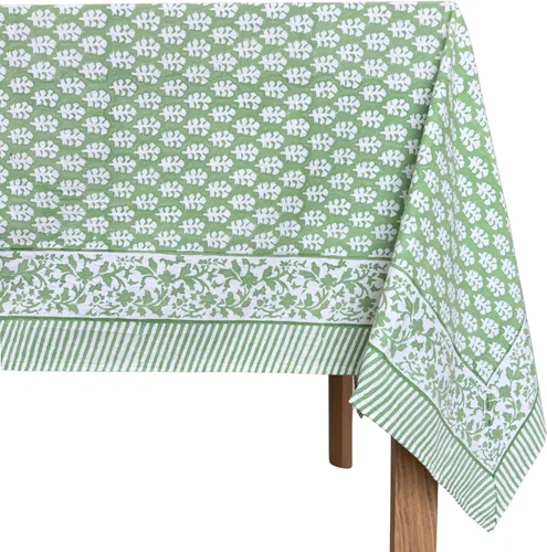 Vista 44 de ATOSII Amalfi - Mantel redondo de verano 100% algodón, estampado en bloques, para comedor, bodas, exteriores, fiestas, I Grand Millenial Farmhouse