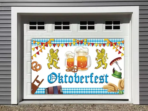 Vista 6 de Hrystarad Pancarta de fondo de Oktoberfest de 6 x 3.6 pies para decoración de festivales de cerveza alemana bávara