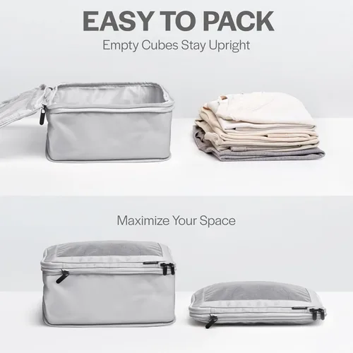 Vista 5 de Aerotrunk Cubos de embalaje de compresión para viajes, bolsas organizadoras de equipaje, cubos de embalaje con doble cremallera para maletas