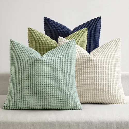 Vista 19 de MIULEE Farmhouse - Juego de 4 fundas de almohada decorativas de 16 x 16 pulgadas, color marrón y verde Modern Natural Rustic Throw Pillows Neutral