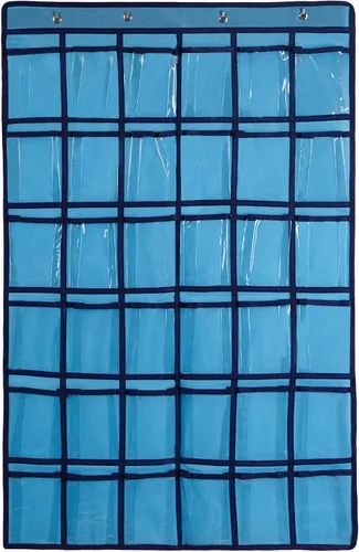 Vista 10 de Organizador para colgar sobre la puerta, para el aula, para colgar en la pared, puerta, armario, bolsa de almacenamiento de tela duradera, 12 Beige