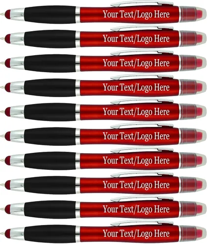 Vista 7 de SyPen Bolígrafos personalizados con resaltador de gel y lápiz capacitivo, paquete de 200 unidades, impresión a granel, resaltador bíblico de 3