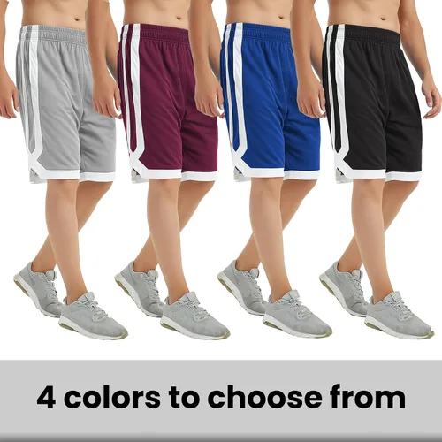Vista 7 de TopTie Pantalones cortos de baloncesto de malla de 7 pulgadas con bolsillos para hombre, pantalones cortos deportivos activos de 2 tonos, pantalones