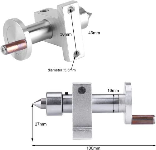 Vista 4 de Centro giratorio de doble rodamiento ajustable Centro giratorio Piezas de bricolaje para mini máquina de torno Herramienta de carpintería