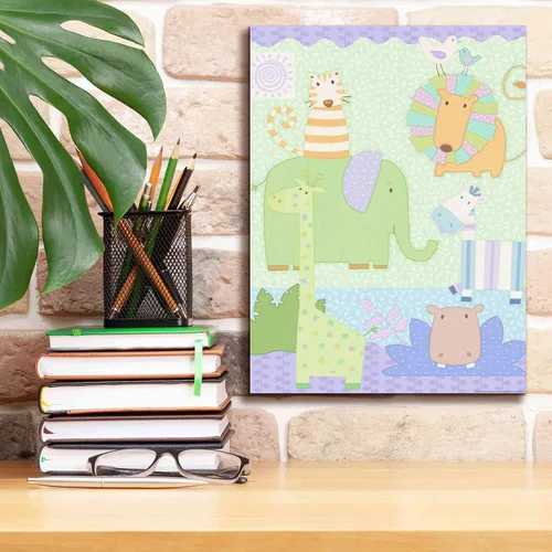 Vista 6 de Epic Graffiti 'Zoo Time 2' por Viv Eisner, lienzo decorativo para pared, 12 x 16 pulgadas