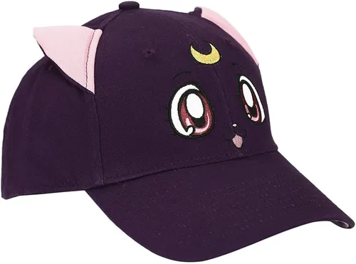 Vista 5 de Sailor Moon Luna Sombrero Snapback con cara de gato, violeta, Violeta, talla única