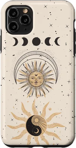 Vista 13 de Mystical Tarot Card Aesthetic Sun Moon Phases Yin Yang Space Case for iPhone 17