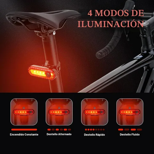 Vista 3 de KunHe USB Rechargeable Bike Tail Lights Super Bright Bicycle Rear Safety Light with 4 Light Modes for Skateboards Strollers and Wheelchairs