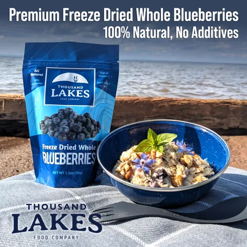 Vista 6 de Thousand Lakes Fruta Deshidratada Congelada - Arándanos 3.5 onzas Sin Azúcar Agregado 100% Arándanos Enteros 100% Whole Blueberries, Premium