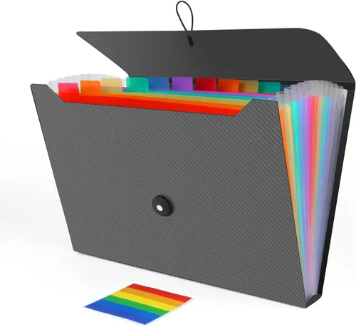 Vista 7 de Organizador de archivos de acordeón, carpeta de archivos expandible para clasificar documentos y papeles, organizador de almacenamiento de archivos