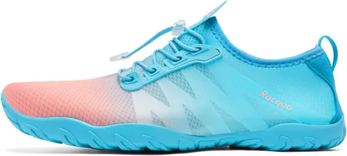 Vista 4 de Racqua Zapatos de agua para hombres y mujeres, secado rápido, colores degradados, descalzos, acuáticos, atléticos, natación, surf, playa, zapatos