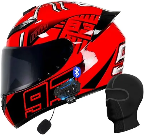 Vista 8 de Casco de motocicleta con Bluetooth, casco con Bluetooth integrado, casco integral plegable con Bluetooth, aprobado por DOT/ECE, con múltiples