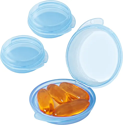 Vista 14 de UHOUSE Pastillero pequeño (paquete de 3), mini organizador diario de píldoras portátil para bolsillo de bolso, pastillero de viaje, contenedor