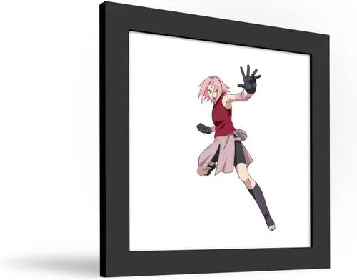 Vista 2 de Trends International Gallery Pops Naruto Shippuden - Arte de pared Sakura Haruno, versión enmarcada negra, 12 x 12 pulgadas
