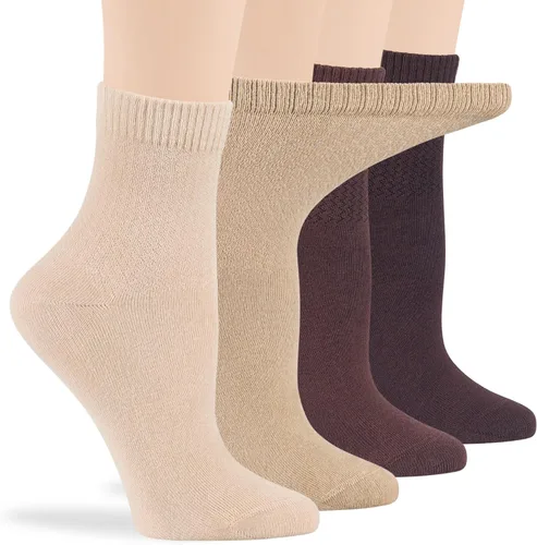 Vista 40 de 7BIGSTARS KINGDOM Women's Cotton Quarter Non-Binding Diabetic Fashion Socks-L-M-4 Pack-Multicolor