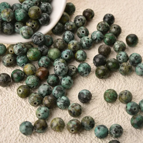 Vista 2 de 100 cuentas redondas sueltas de ágata natural de 0.236 pulgadas con agujero para collares, pulseras, aretes, con cordón elástico de cristal gratis