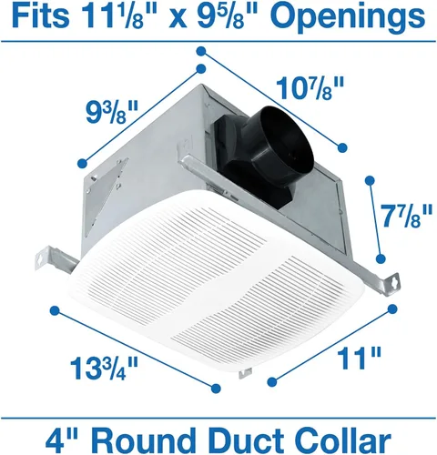 Vista 6 de Air King AK80LS-1 Energy Star Qualified Quiet Series - Ventilador de baño con 80 CFM, acabado blanco
