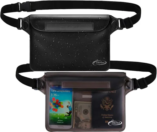 Vista 13 de AiRunTech Bolsa impermeable con correa para la cintura (paquete de 2) Accesorios de playa, la mejor manera de mantener tu teléfono y objetos