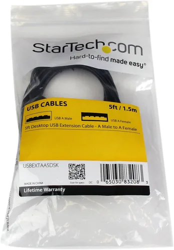 Vista 4 de StarTech - Cable de extensión USB 2.0 de 5 pies, USB-A M/F (USBEXTAA5DSK)