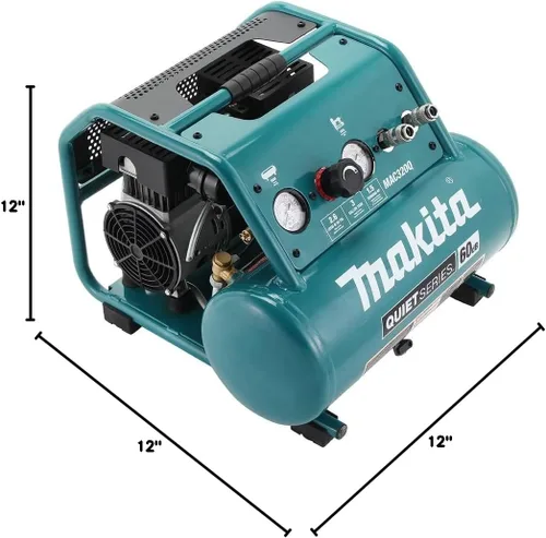 Vista 10 de Makita MAC320Q Quiet Series 1-1/2 HP, Compresor de aire eléctrico, sin aceite, 3 galones
