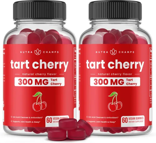 Vista 8 de NutraChamps Gomitas de cereza ácida, 3000 mg de extracto de cereza ácida con semilla de apio, suplemento de limpieza de ácido úrico, antioxidante