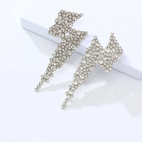 Vista 4 de Aretes colgantes de cristal con perno de relámpago aretes llamativos para mujer colección KELMALL