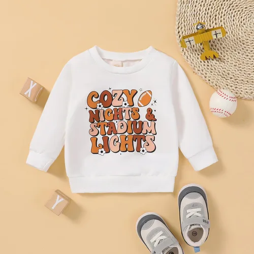 Vista 3 de Sudadera de fútbol americano para el día del partido de fútbol americano para bebés, niños y niñas, ropa de otoño