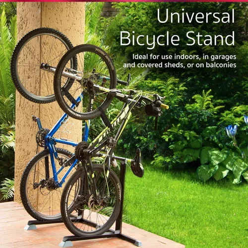 Vista 4 de Bike Nook Soporte para bicicleta, portátil y estacionario que ahorra espacio con altura ajustable, para almacenamiento de bicicletas en interiores