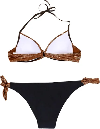 Vista 3 de Bikini Sets for Women O Ring Deep V Bathing Suit Swimwear Strapless Bandeau Low Waisted 2 Piece Swimsuits