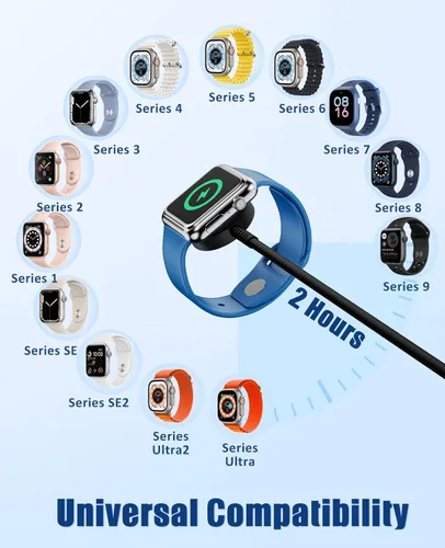 Vista 4 de Cargador para Apple Watch de carga rápida, cable de carga múltiple 3 en 1 con cargador USB C de 20 W, cable de carga iWatch de 6 pies para iWatch