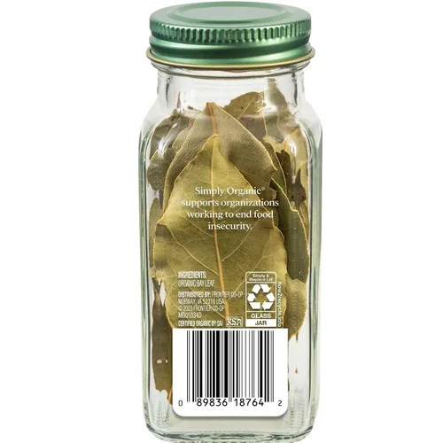 Vista 2 de Simply Organic Hoja de laurel, contenedor de 0.14 oz certificado orgánico