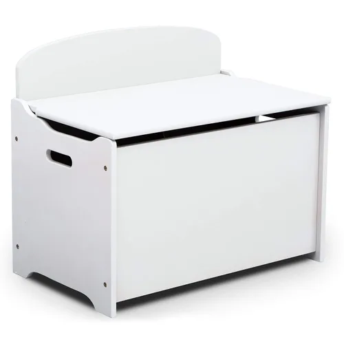 Vista 5 de Delta Children GapKids Deluxe Toy Organizer MySize Deluxe Toy Box - Gris/Blanco y Blanco Bianca