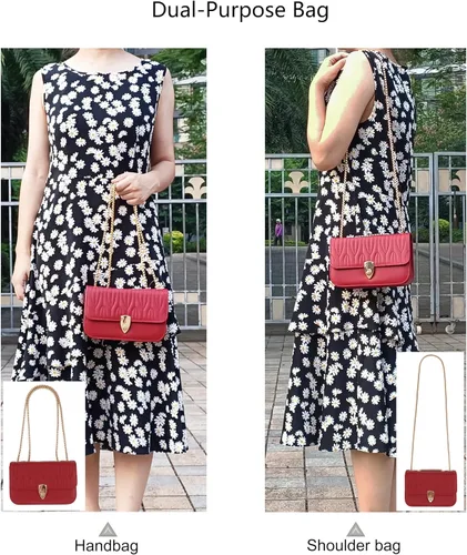 Vista 3 de PORT&LOTUS Bolsos pequeños de cuero de la PU para las mujeres, bolso pequeño de mano de las mujeres monederos bolso de hombro para las mujeres