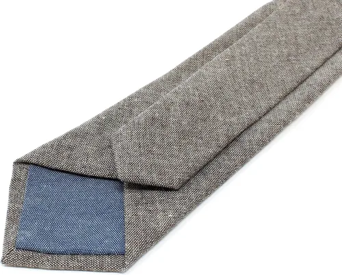 Vista 140 de Corbata delgada de algodón cambray para hombre, estilo desgastado texturizado - 2 1/2 pulgadas de ancho