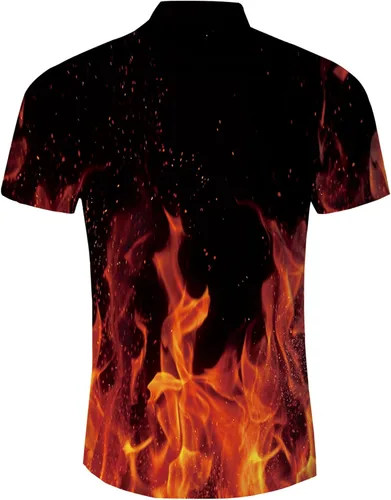 Vista 2 de ALISISTER Camisas con botones para hombre, camisetas hawaianas de manga corta, divertidas camisetas de verano para vacaciones