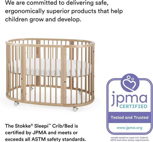 Vista 6 de Stokke Sleepi - Extensión de cama, color gris brumoso, convierte la mini cuna Sleepi en cama Sleepi, adecuada para niños de hasta 3 años, el colchón